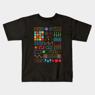 Electronic Musician Synth, Sampler and Drum Machine Controls Kids T-Shirt